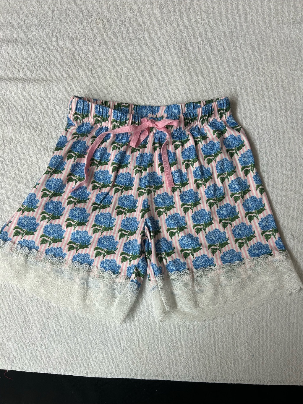 Simply Southern Girls Pink Floral Lace Trim Girls Pjs Size Ys